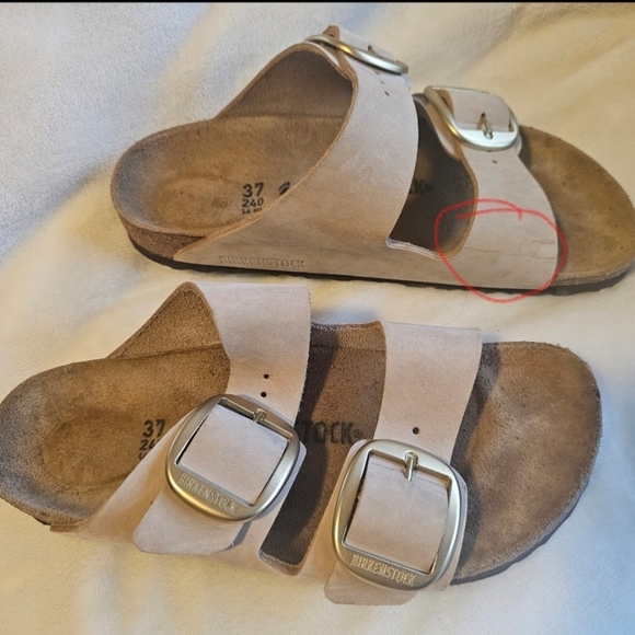 Birkenstock Big Buckle Leather Sandcastle Sand Color Sz 37 Unisex - Picture 9 of 10